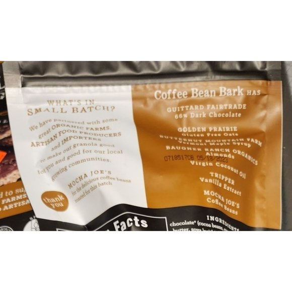 Simple & Delicious Small Batch Organics Coffee Bean Dark Granola Bars - Picture 3 of 8